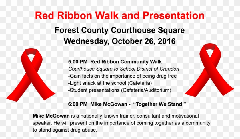 Red Ribbon Walk And Presentation - Télévie Clipart