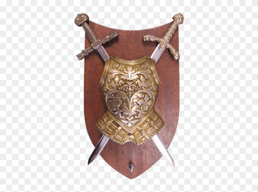 Panoply With Cuirass And 2 Swords - Shield Clipart