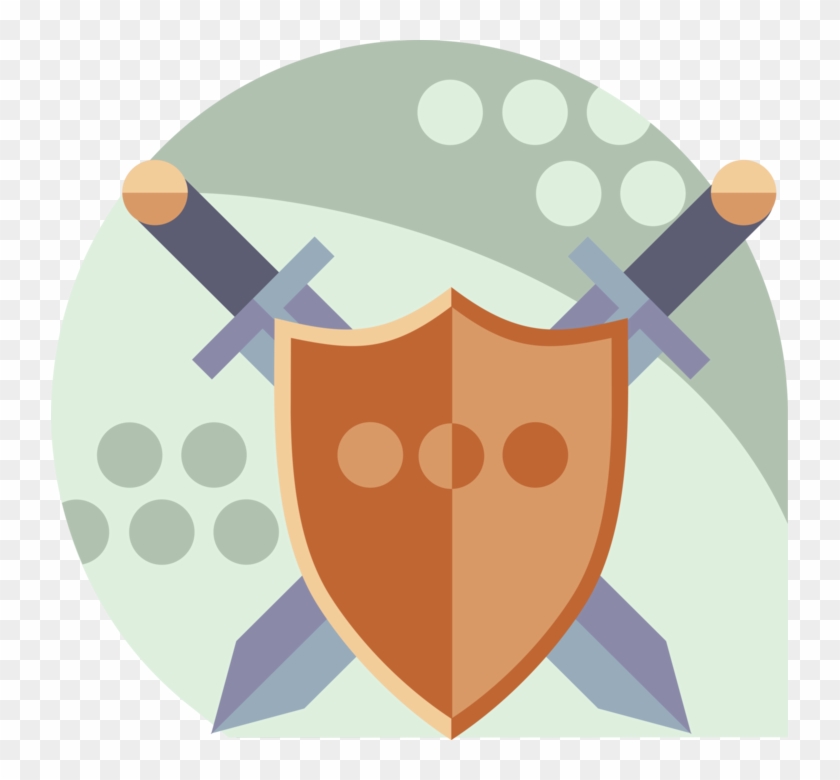 Vector Illustration Of Medieval Weapon Swords And Shield - Chiled Abuse Effect And Ways To Prevent Clipart