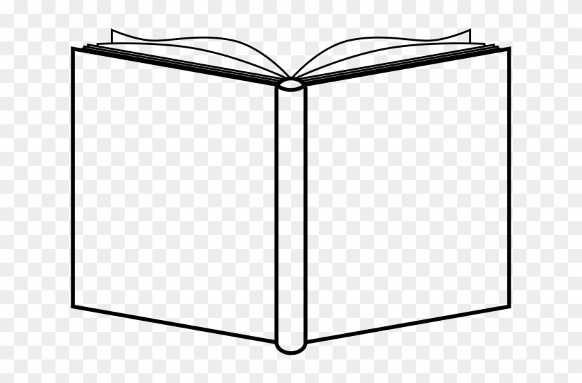 Open Clipart Book - Black And White Book Outline - Png Download #5456452