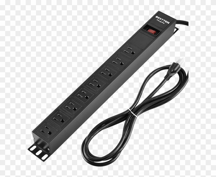 8 Outlets Rack-mount Pdu, 1u/ 15a/125v, Aluminum Alloy - Power Strip With Mount Clipart #5456911