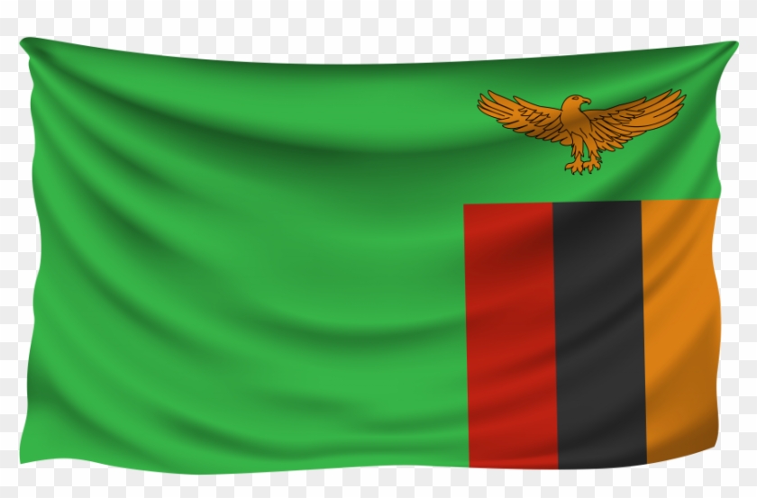 Zambia Wrinkled Flag - Flag Clipart #5457061