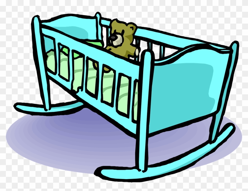 Crib Cradle Baby Bed Teddy Bear Png Image - Cradle Clip Art Transparent Png #5457772