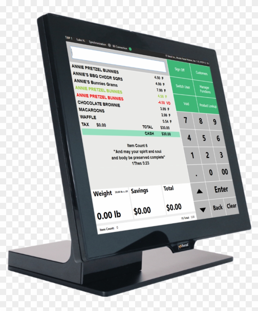 Grocery Store Pos System - Computer Monitor Clipart