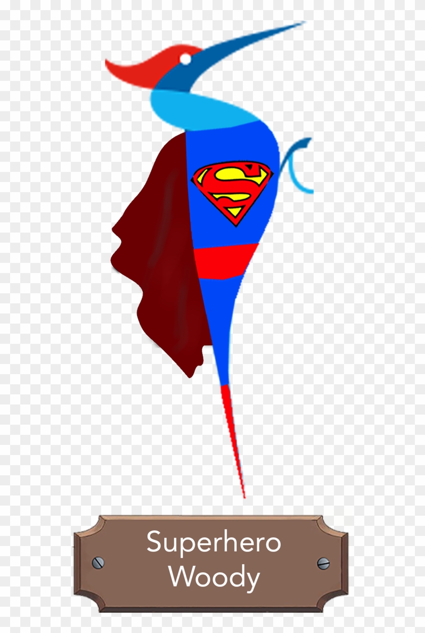 Woodpecker Family - Superman Logo Clipart