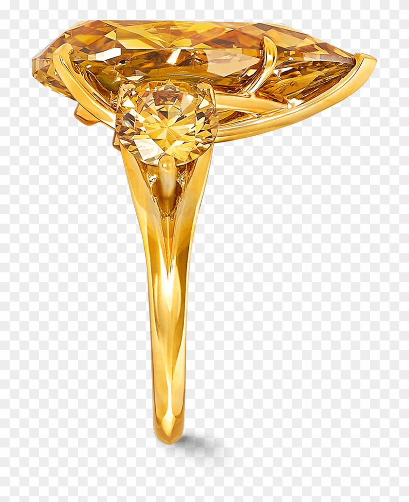 Shrank View Of A Graff Pear Shape Orange Yellow Diamond - Pre-engagement Ring Clipart