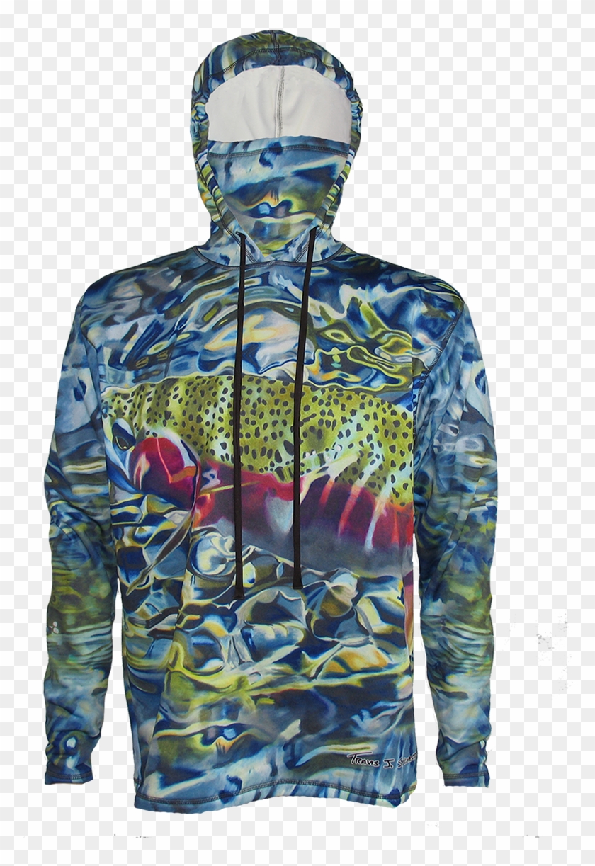 Tranquility Rainbow Trout Hoodie Offers Great Sun Protection Hoodie Clipart Pikpng