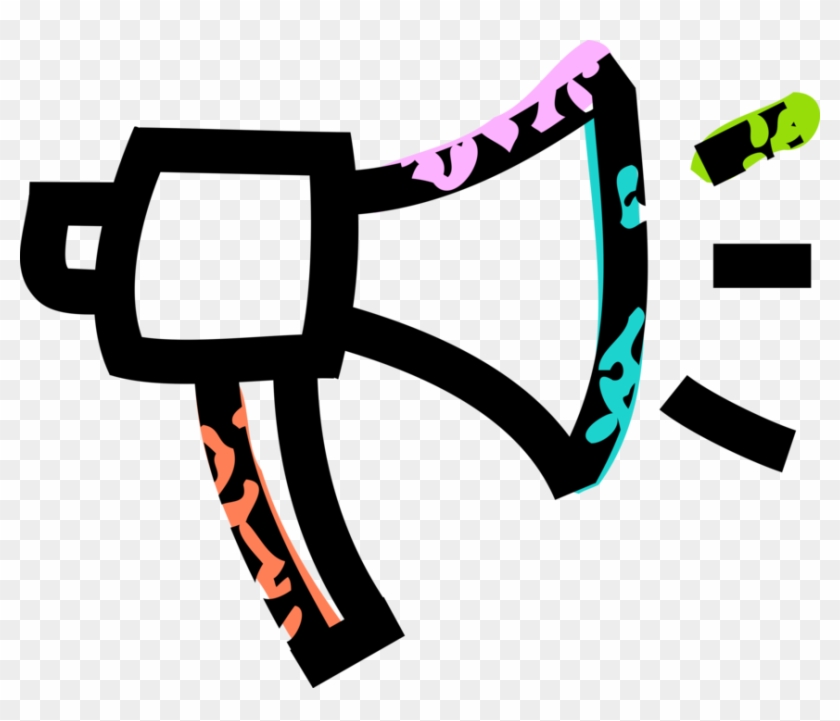Bullhorn Amplifies Vector Image Illustration Of Or - Illustration Clipart