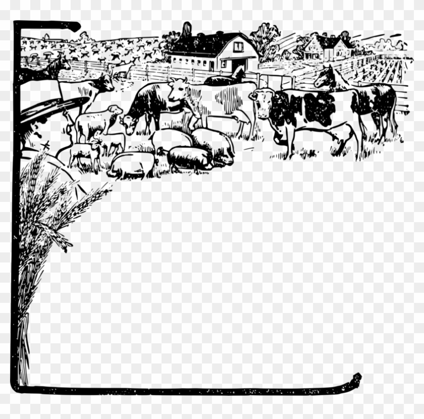 Farm Barn Livestock Computer Icons Agriculture - Clip Art Of Farms - Png Download