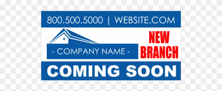 New Branch Coming Soon Vinyl Banner With Roof Graphic - Graphic Design Clipart