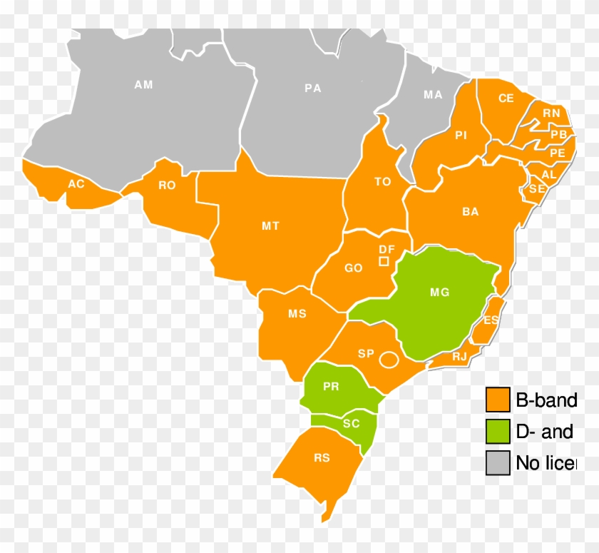 Claro Licensed Area - Electoral Map Brazil 2018 Clipart