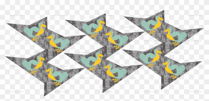 Dodo Bird Design On Gray Triangular Background Fabric - King Penguin Clipart #5462827