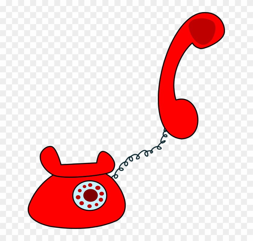 Telephone Set Red Rotary Dial Retro Phone - Retro Phone Vector Png Clipart #5463245