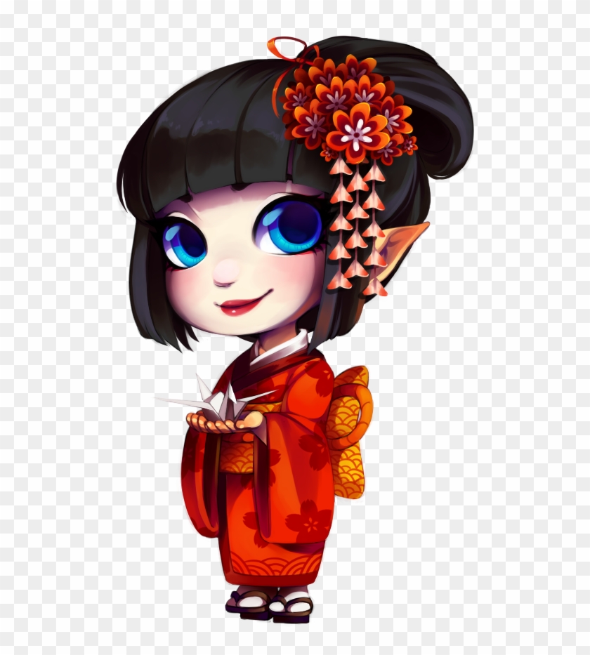 Geisha Clipart Chibi - Chibi Geisha - Png Download