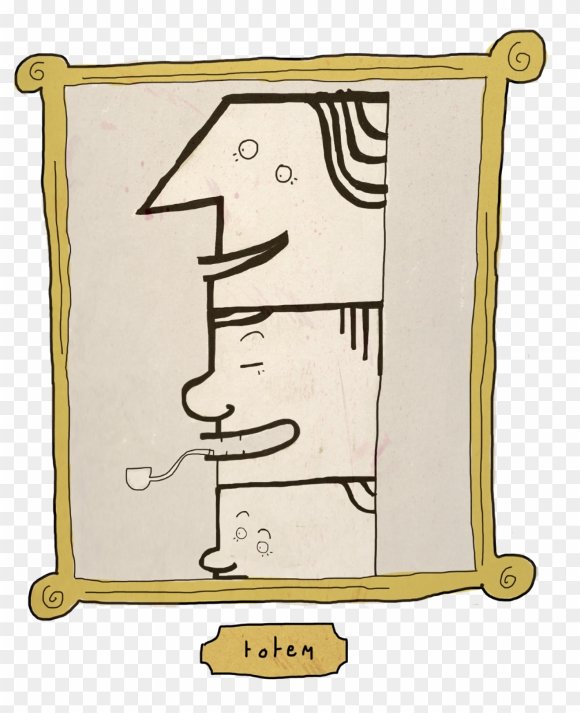 The Totem Pole Which Tilly Inhabits Has Three Heads - Cartoon Clipart #5465062