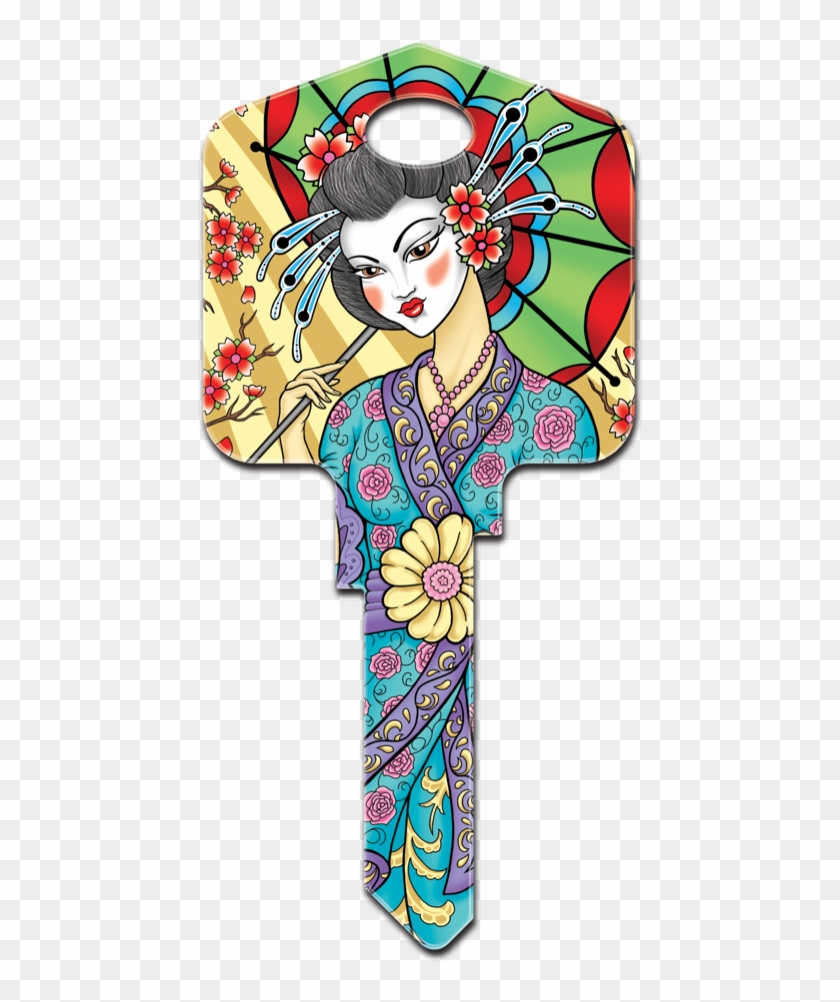Ai2- Geisha - Floral Design Clipart
