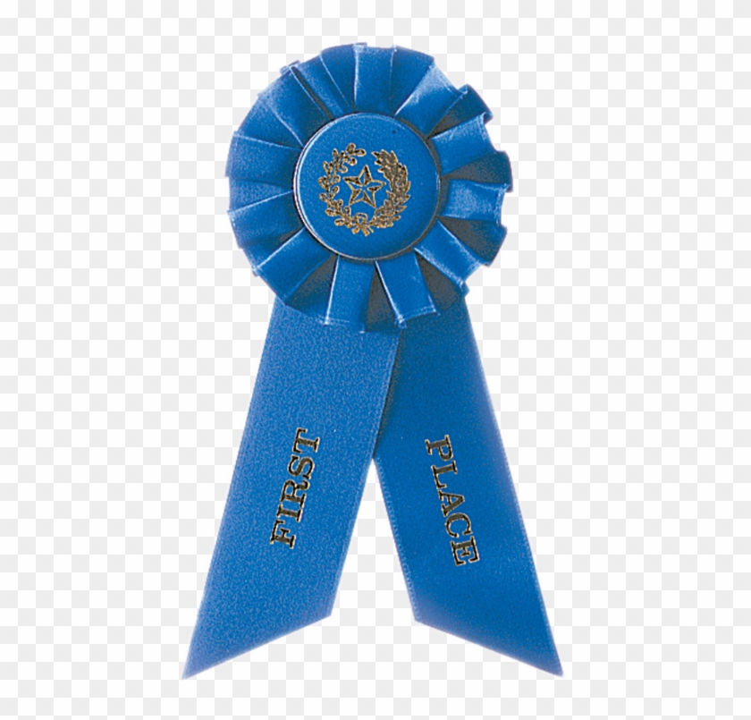 1st Place Blue 3 3/4"x8 1/2" Rosette Ribbon - Blue Ribbon Clipart