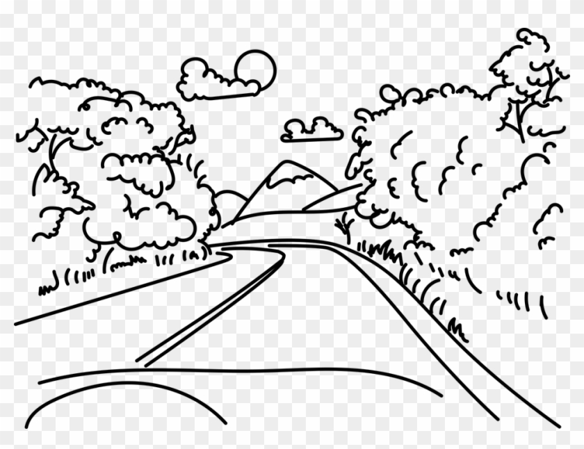 Landscape, Nature, Mountain Landscape - Un Camino Para Dibujar Clipart