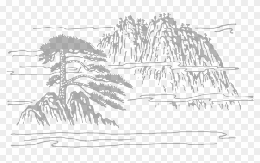 Sketch Drawing Mountain - 古典 书籍 封面 设计 Clipart #5467078