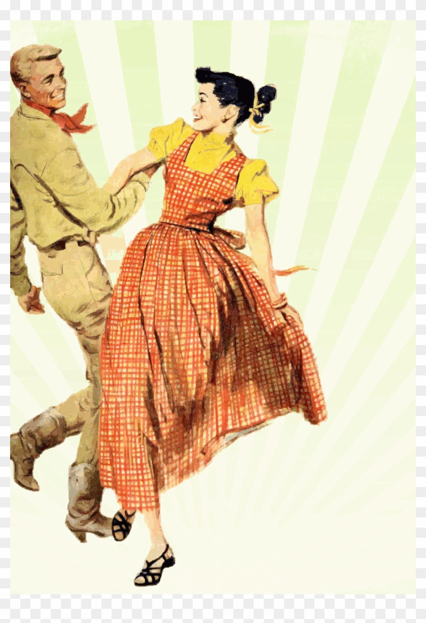 Guests On Dance Floor - 1950s Sanitary Pads Clipart