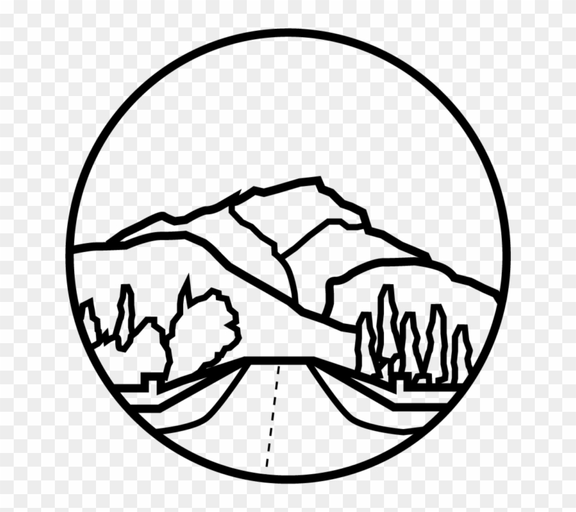 Banff Cascade Mountain - Line Art Clipart
