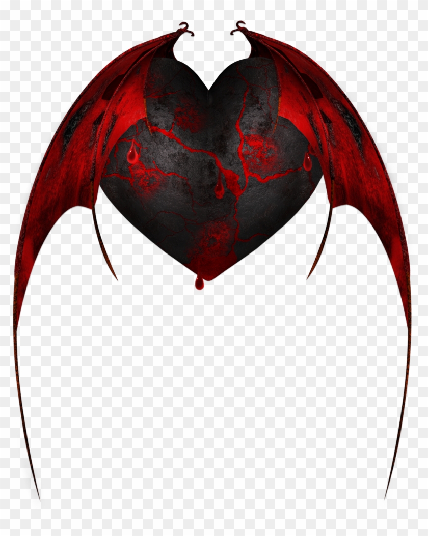 Dark Angel Wings, Valentines Art, Valentine Hearts, - Gothic Tattoos Clip Art - Png Download #5468476