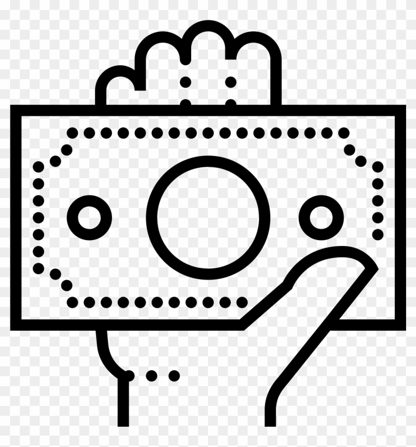 Cash In Hand Icon - Money Thin Icon Png Clipart #5468477