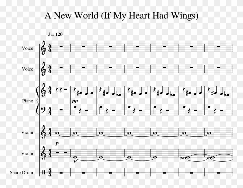 A New World Sheet Music 1 Of - Sheet Music Clipart