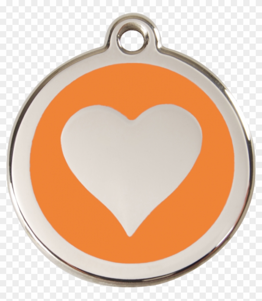 Orange Heart 20mm Pet Tag By Red Dingo - Red Dingo Clipart