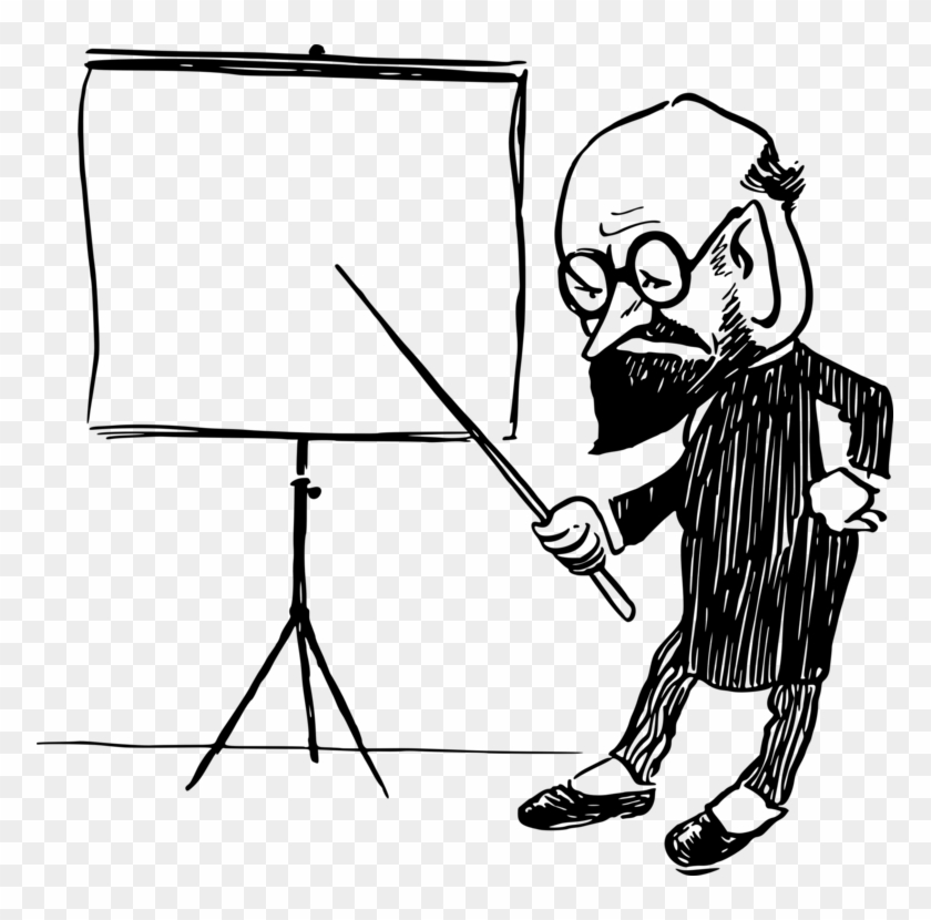 Drawing Line Art Teacher Cartoon School - Teacher At School Drawing Clipart #5469089