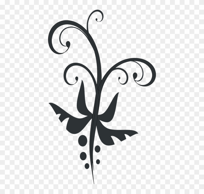 Vine Floral Ornament Plant Leaves Silhouette - Quinceanera Clip Art - Png Download #5469714