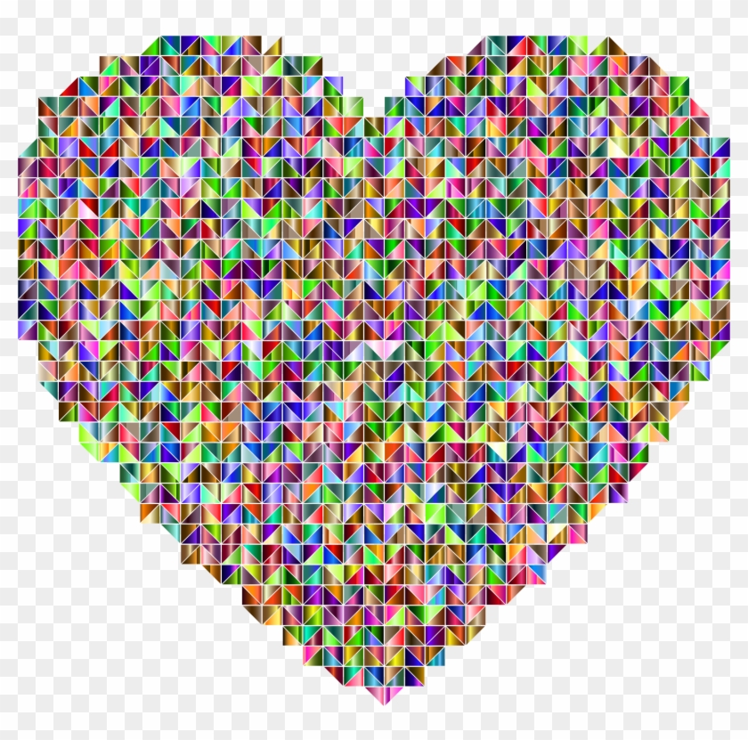 Heart Vector Mosaic - Triangular Mosaic Clipart #5470116