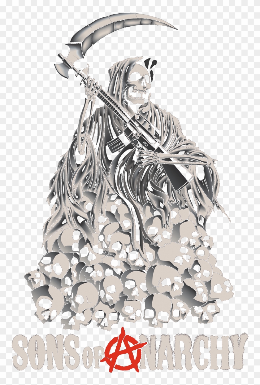 Sons Of Anarchy Pile Of Skulls Men's Ringer T-shirt - Anarchy Symbol Clipart