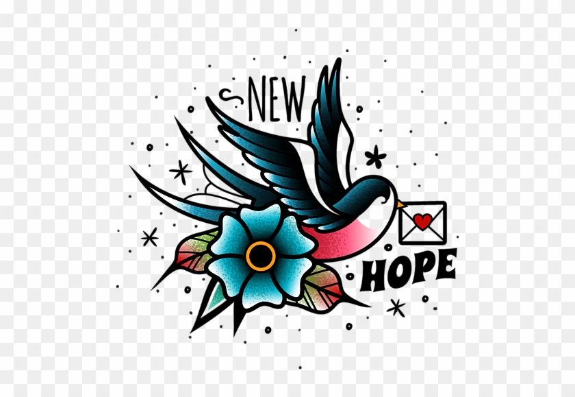 Bleed Area May Not Be Visible - Swallow Old School Tattoo Clipart
