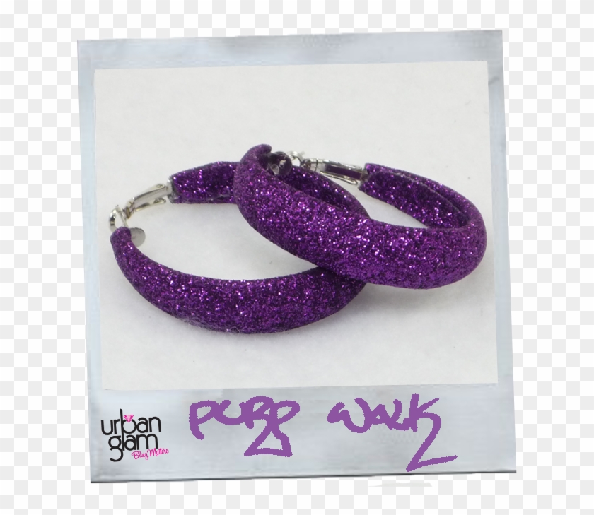 Purple Glitter Hoop Earrings - Purple Earrings Clipart #5471386
