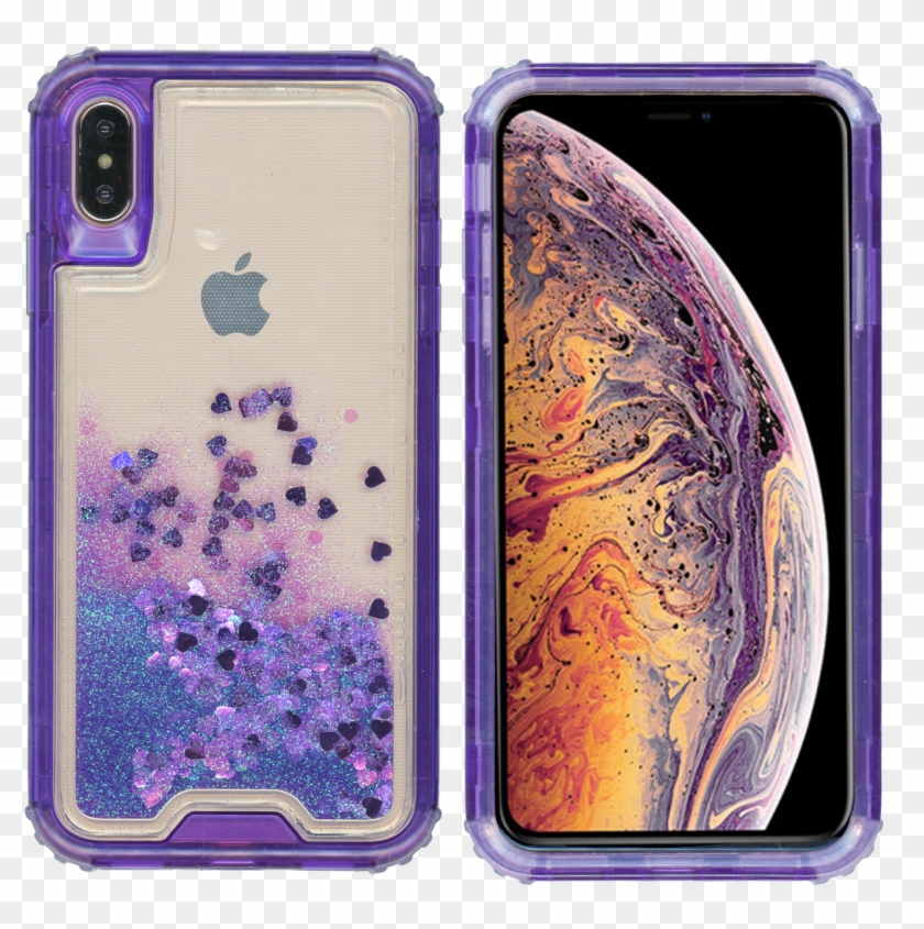 Iphone Xs Max Mm Water Glitter Hybrid Purple - Iphone Xs Max Malaysia Clipart