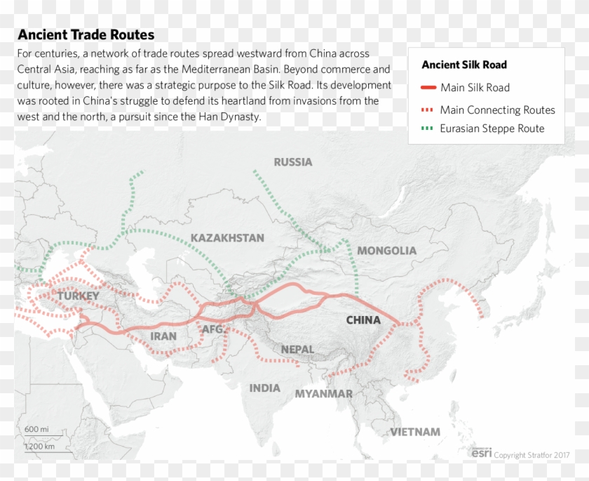 Ancient Silk Road Map - Atlas Clipart