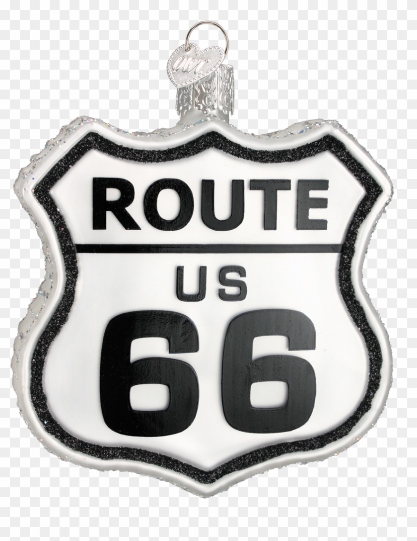 Route 66 Sign Glass Ornament - Route 66 Cars Clipart #5472625