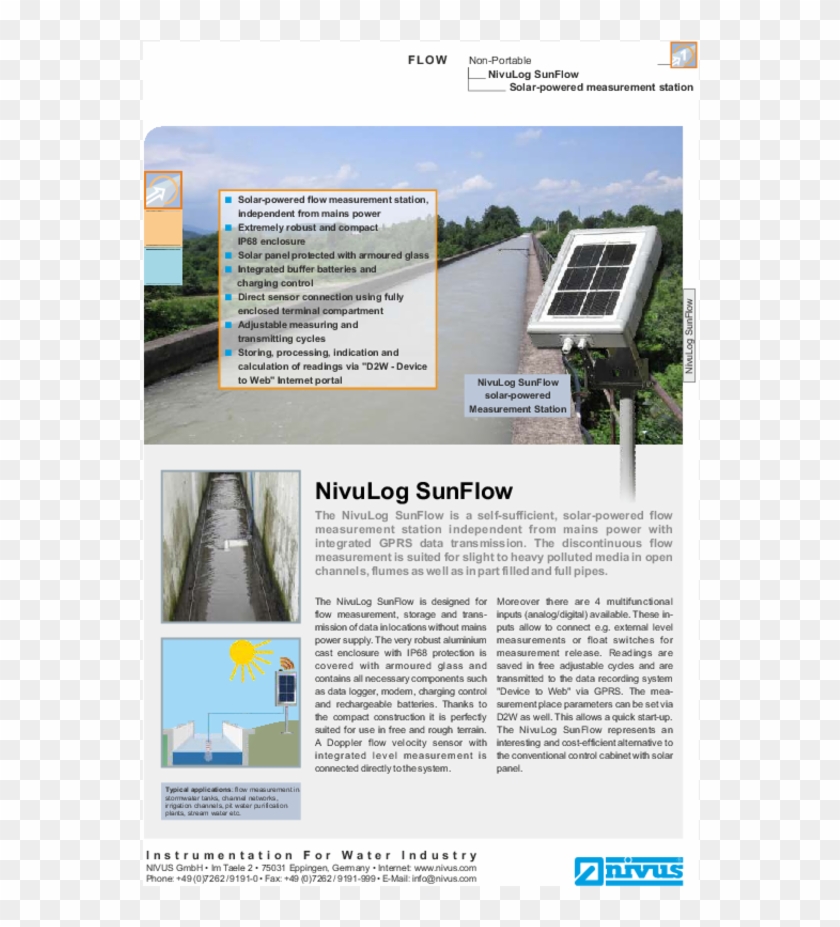 Data Sheet Nivulog Sunflow - Nivus Clipart #5472968