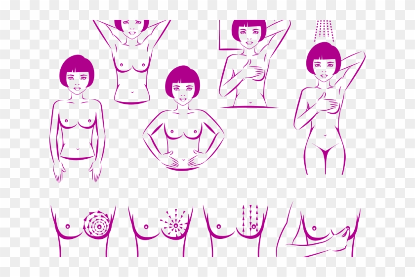 Outubro Rosa - Diagram Of Breast Self Examination Clipart #5473212