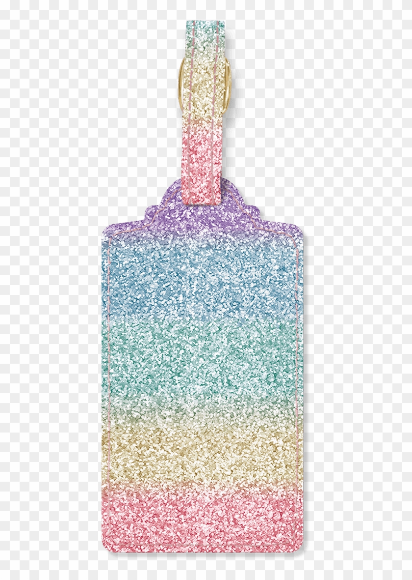 Pastel Rainbow Glitter Luggage Tag - Crochet Clipart #5474265