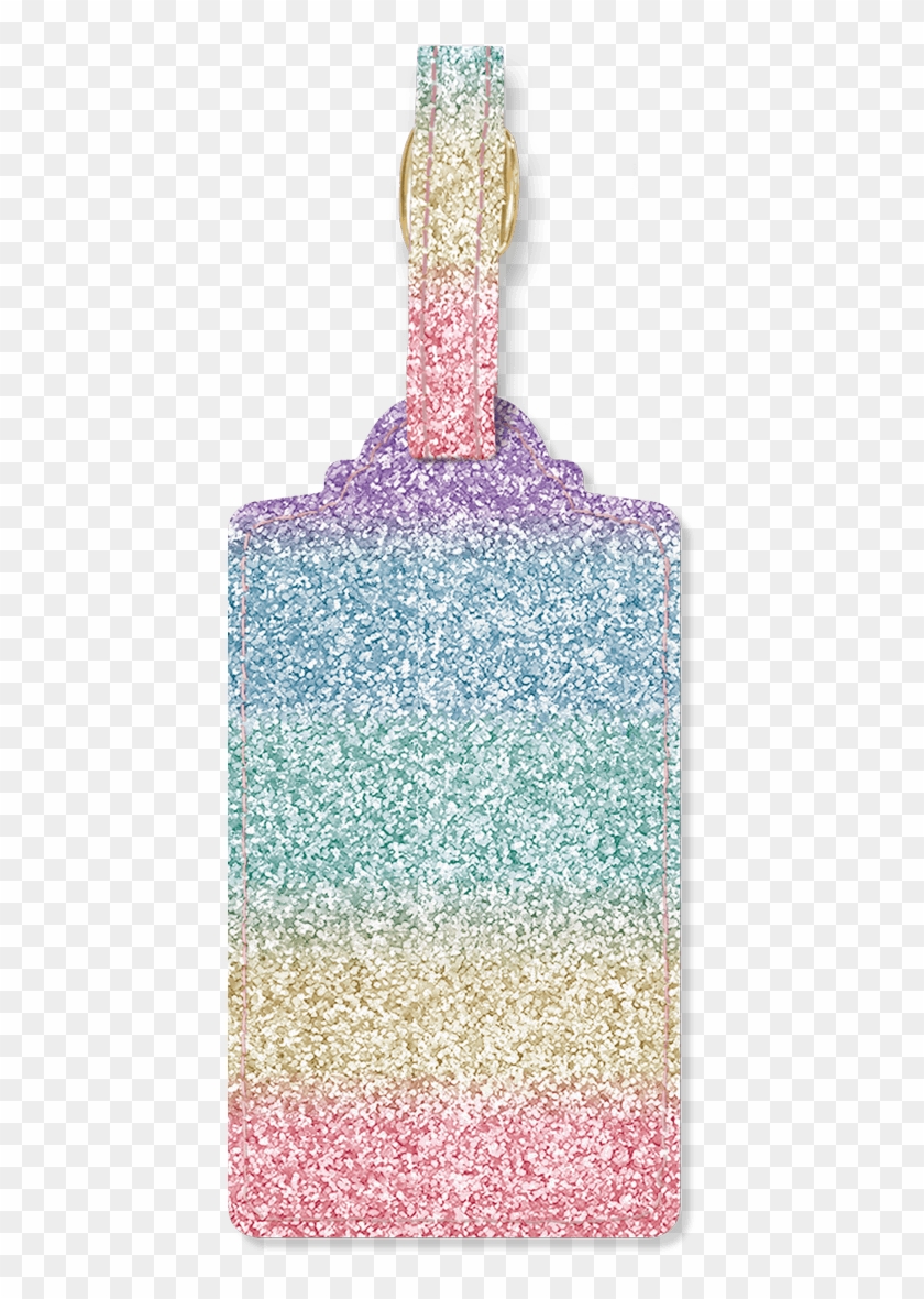 Pastel Rainbow Glitter Luggage Tag - Crochet Clipart