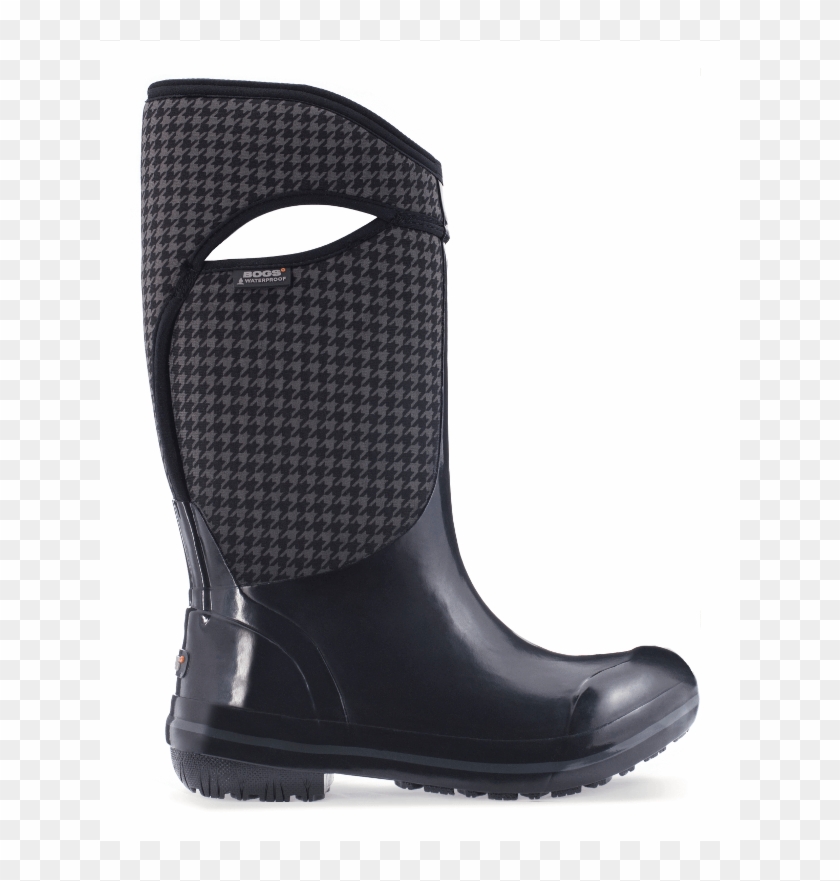 Bogs Plimsoll Houndstooth Tall Black Houndstooth - Riding Boot Clipart #5474739