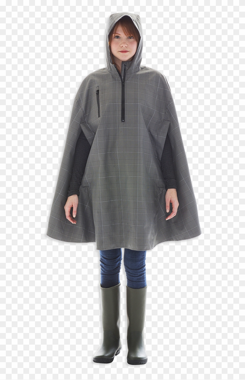 Electric Houndstooth, High Performance Rain Cape By - Reflective Rain Poncho Clipart #5475170