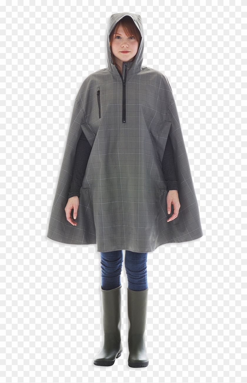 Electric Houndstooth, High Performance Rain Cape By - Reflective Rain Poncho Clipart