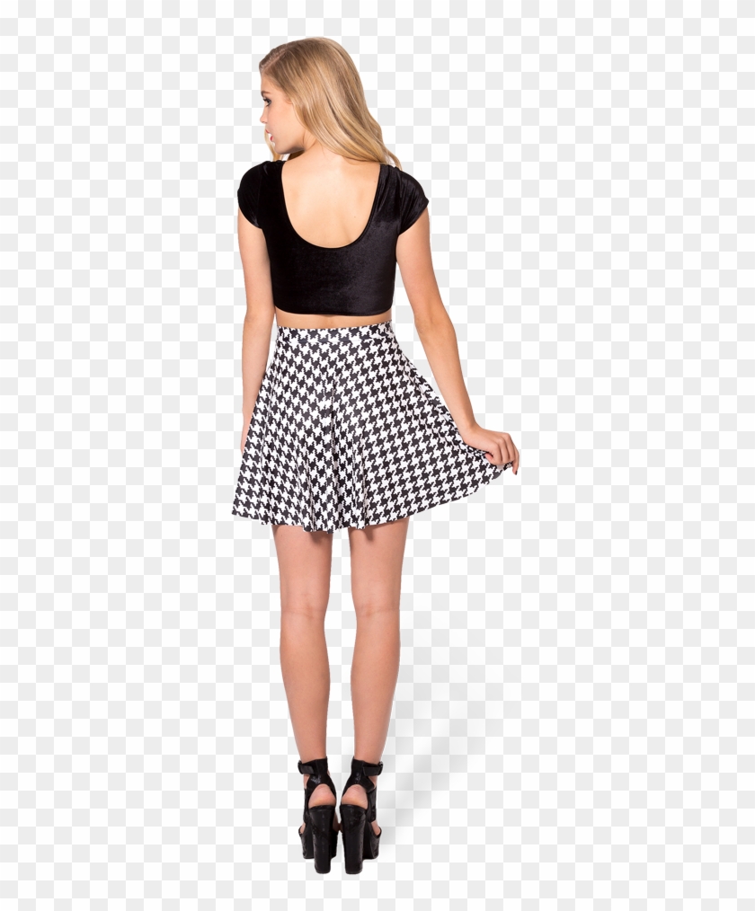 Retro Houndstooth Skater Skirt - A-line Clipart