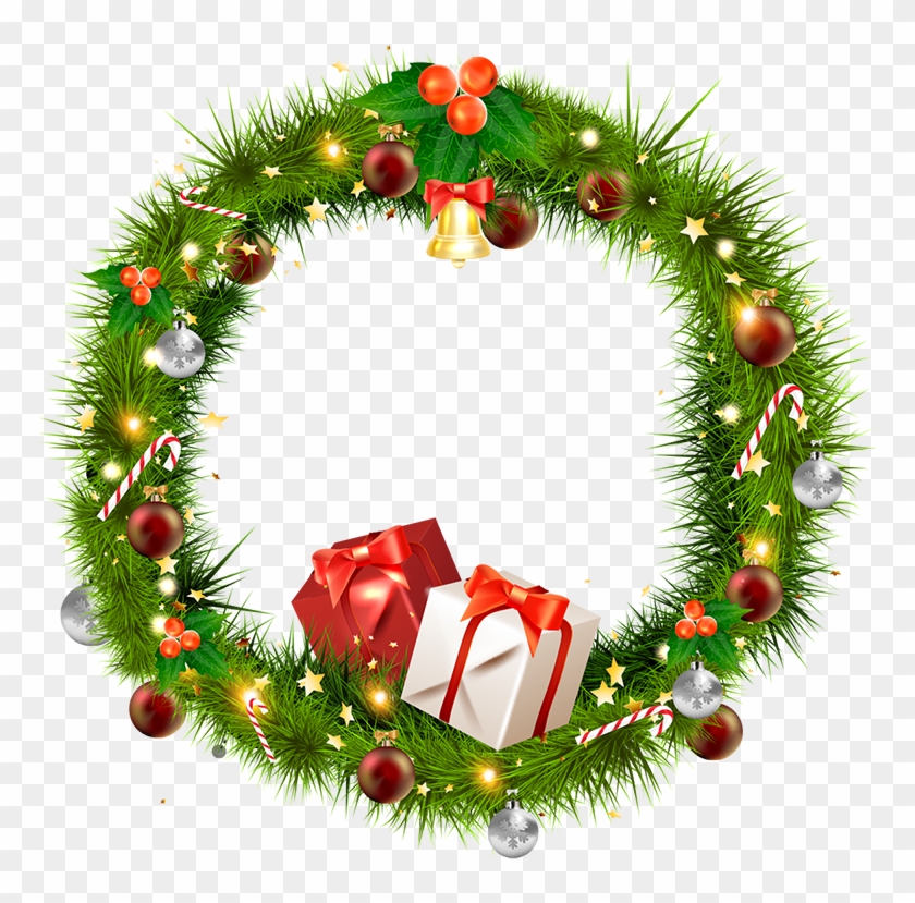 Clipart Navidad Png - Christmas Wreath Png Transparent #5475775