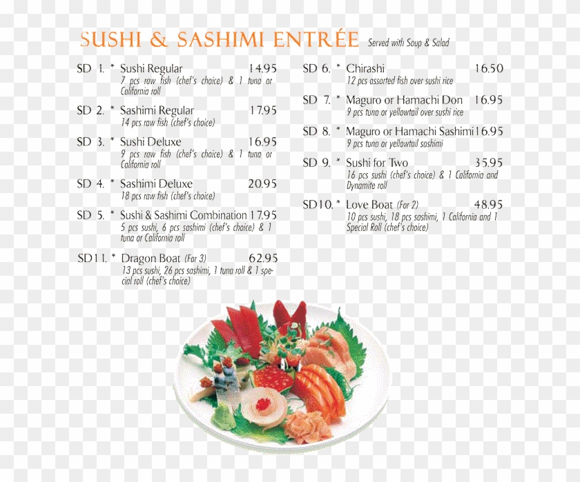 Sushi Bar Entrées - Sashimi Clipart