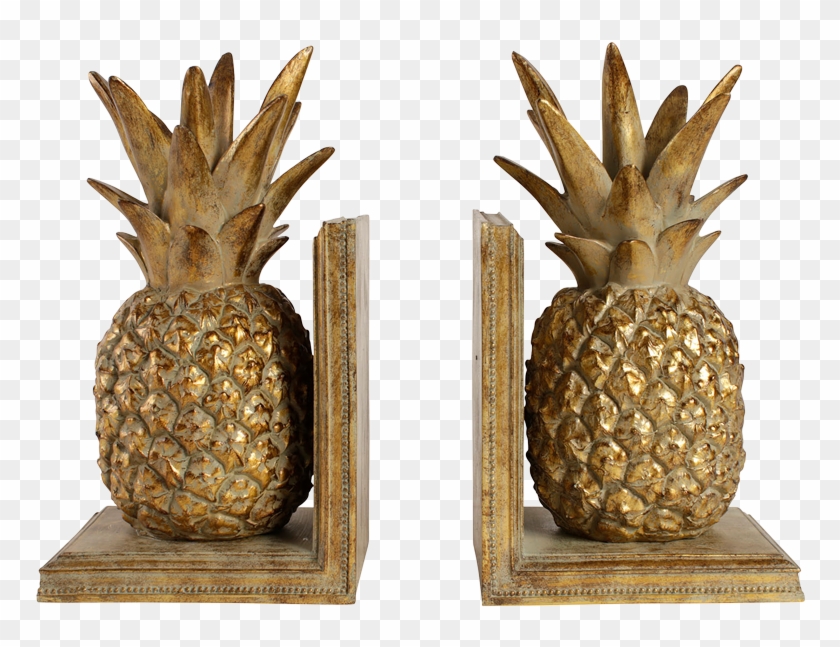 Côté Table Gold Pineapple Book Ends - Piñas En Madera Clipart