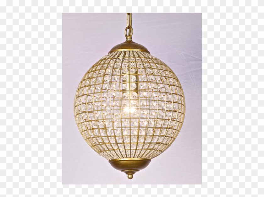 Small Gold Globe Chandelier - Lampshade Clipart #5476921